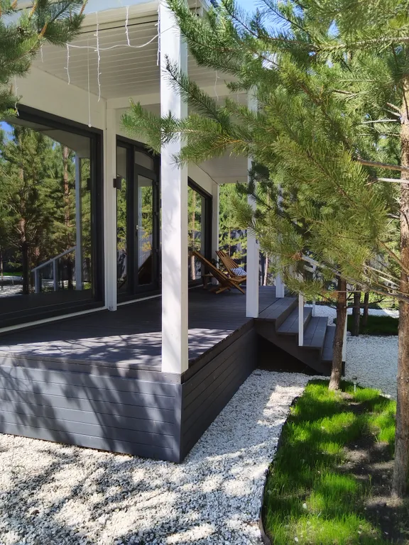 Домик, чан, баня в сосновом лесу, закрытая территория