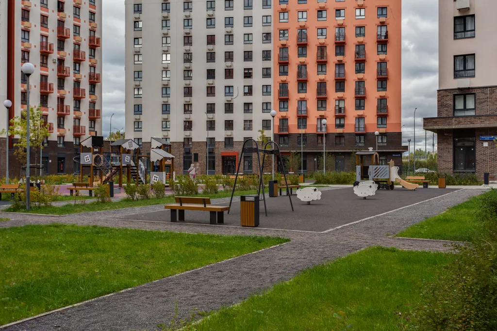 Студия на высоком этаже с ванной