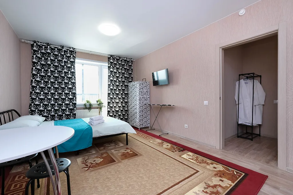 Студия для двоих, рядом с аэропортом, бесконтактное заселение