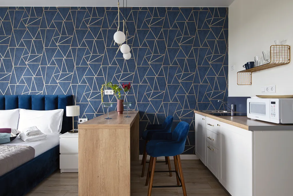 Квартира Квартира Уютная студия Синяя с панорамными окнами — Калининград