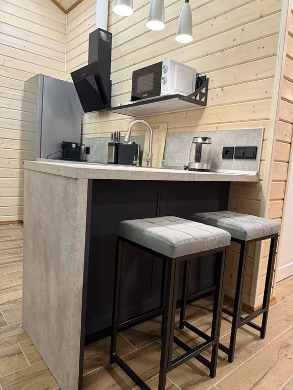 Дом-дуплекс с двумя спальнями на озере Сямозеро в Карелии