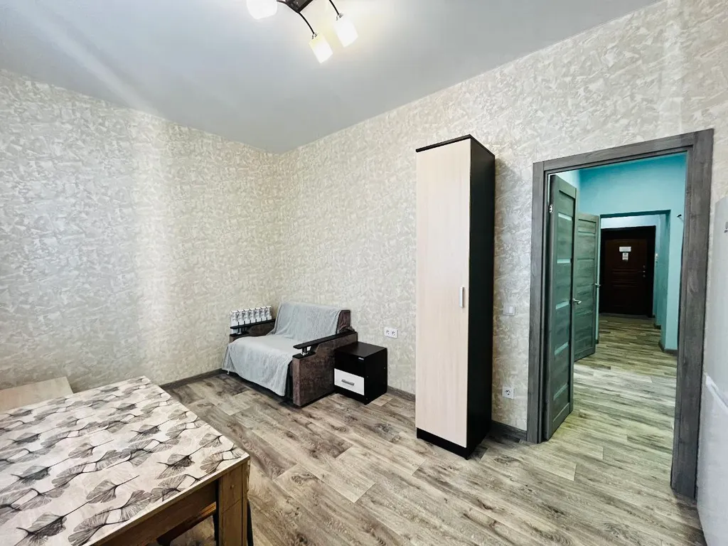 Однокомнатная квартира с диваном и тв на кухне