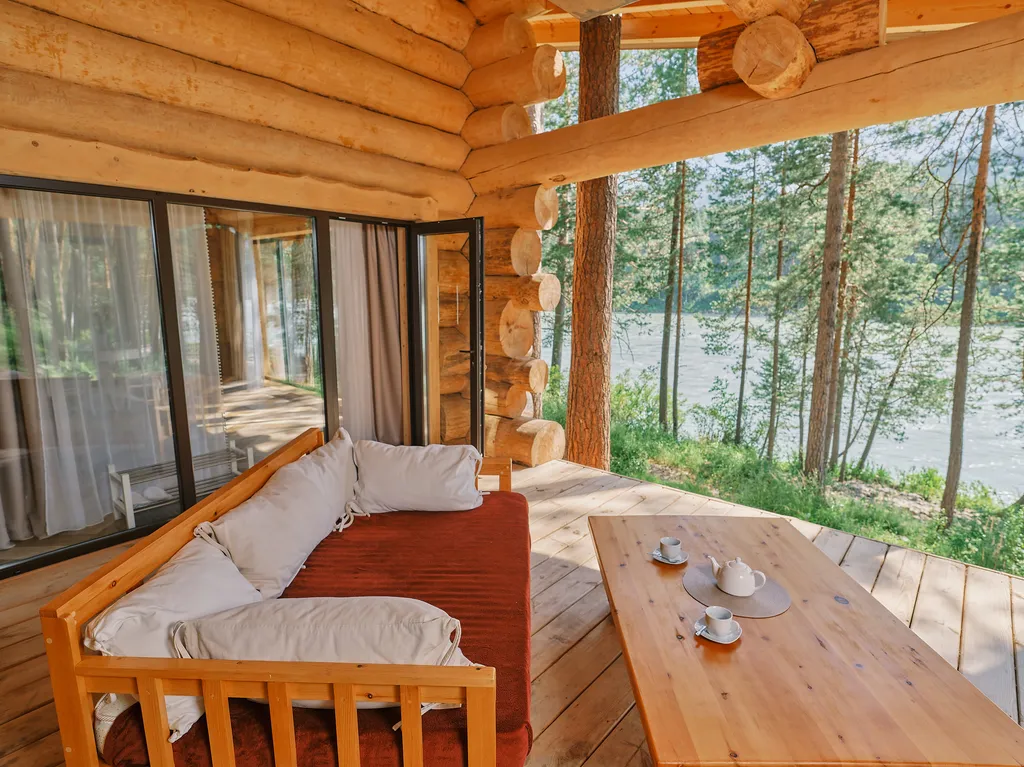 Коттедж Шале У реки - территория Детокс — аренда посуточно в Чепош