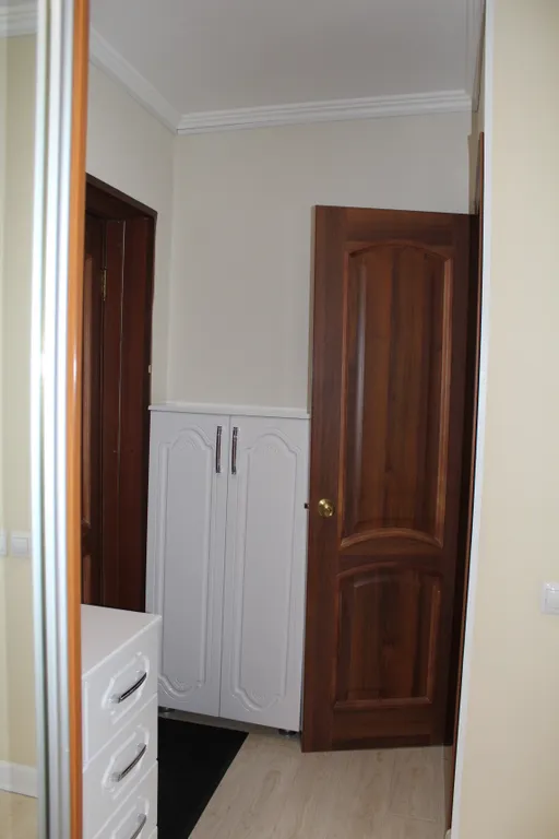 Уютная двухкомнатная квартира в спокойном районе, с кроватью и диваном