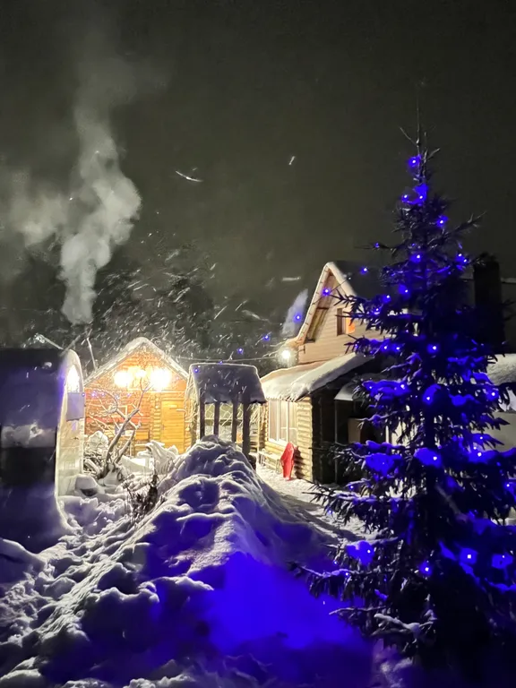 Двухэтажный дом+деревенская баня на дровах