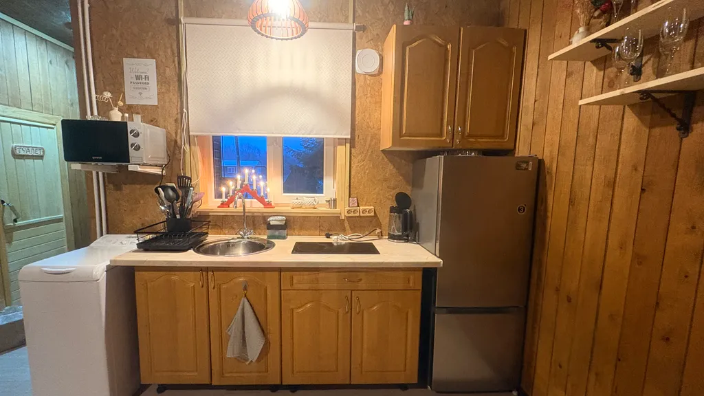 Дом с баней у леса