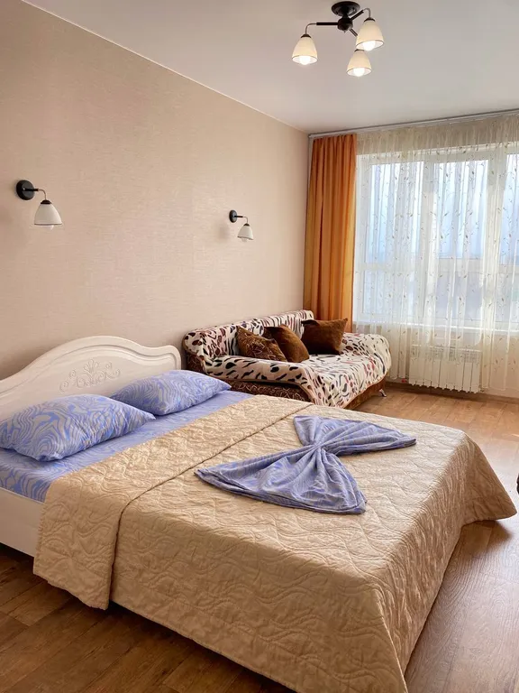 Уютная квартира с ортопедическим матрасом и панорамным балконом