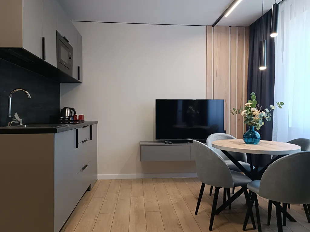 Современная однокомнатная квартира с кондиционером, в центре