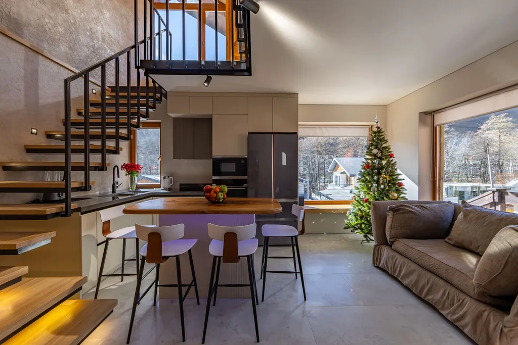 Уютная двухуровневая квартира в Красной поляне с видом на Ачишхо — аренда посуточно в Красная Поляна