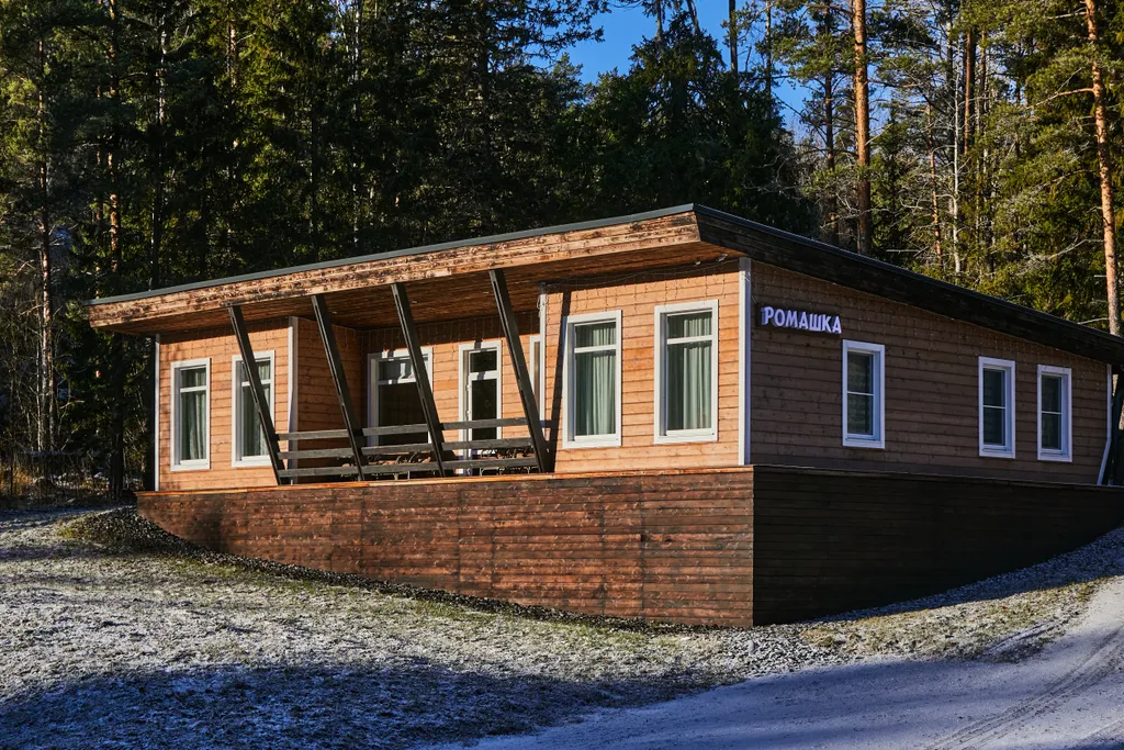 Большой коттедж с 5 спальнями, камином и террасой, Ромашка