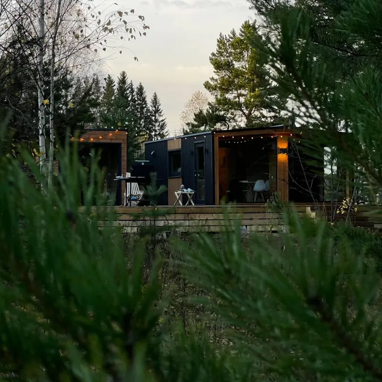 Дом в лесу с баней и чаном