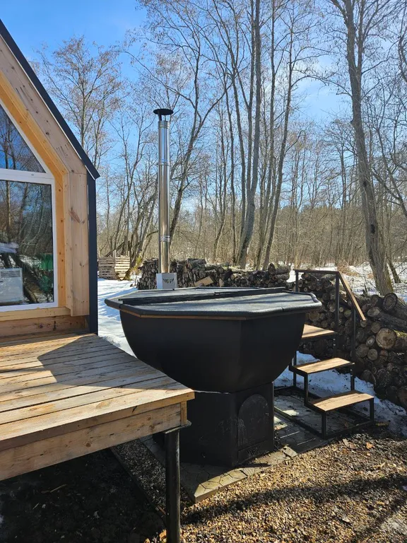 Дом А-фрейм на речке под Клином