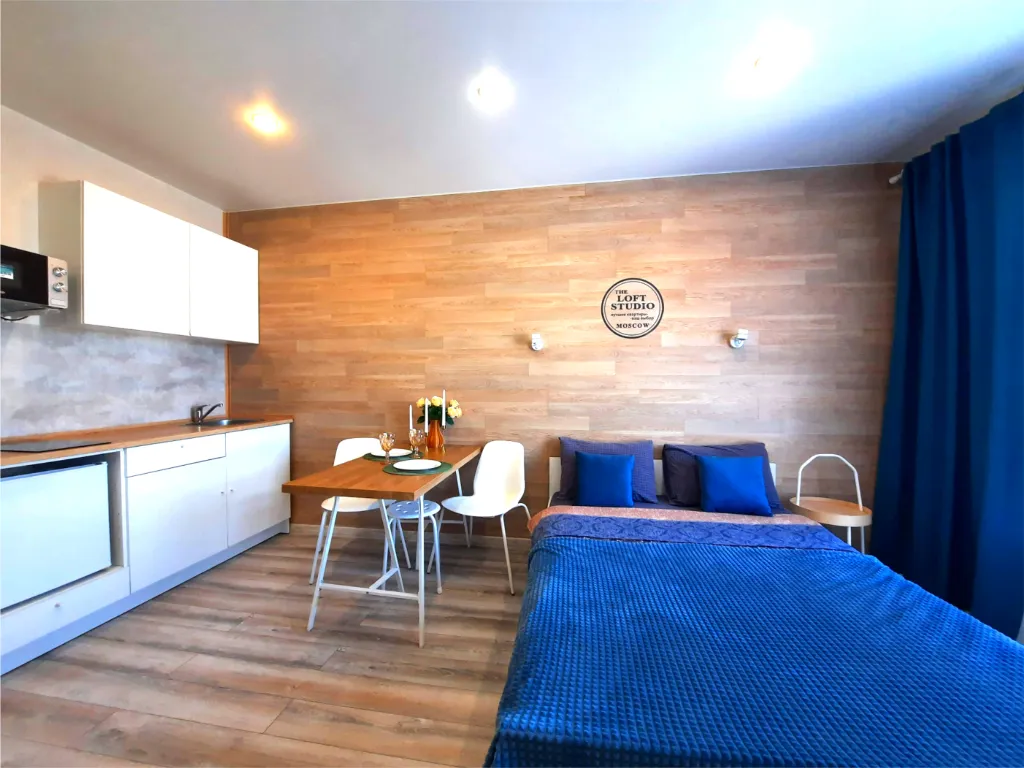 Студия для двоих — романтическое пространство с современным ремонтом