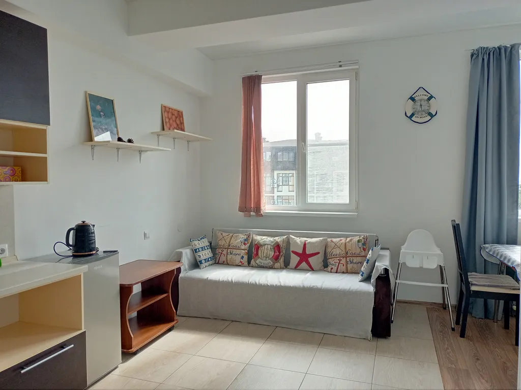 Квартира Квартира Атмосферный апартамент в морском стиле с видом на море в 300м до пляжа — Сириус