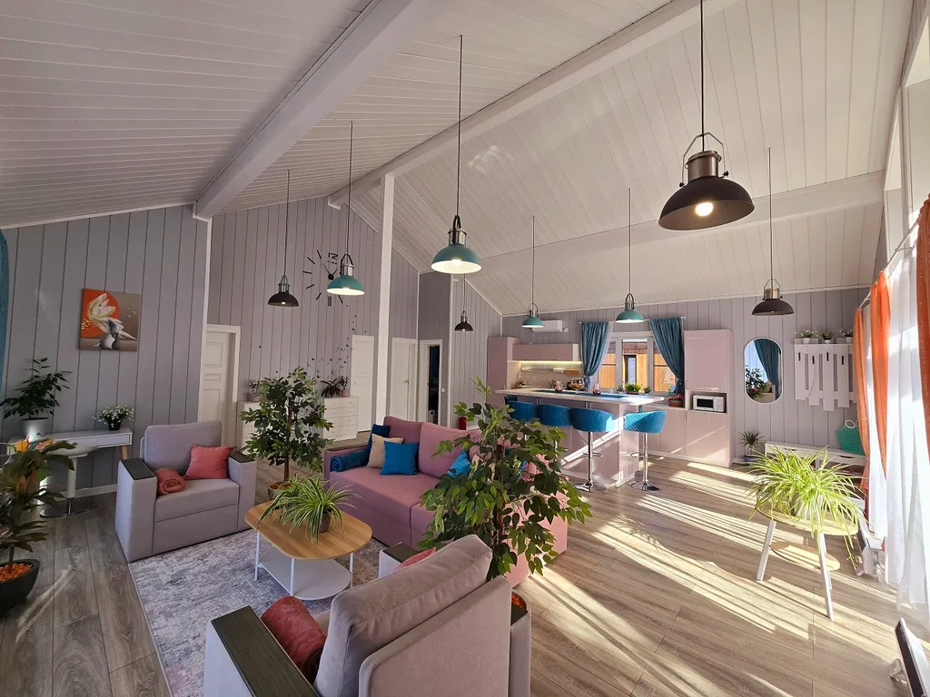 Семейный релакс-дом у реки с баней