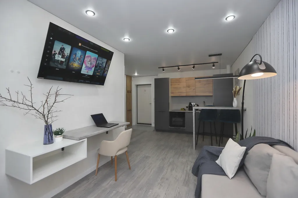 Квартира на 23-м этаже с парящей кроватью