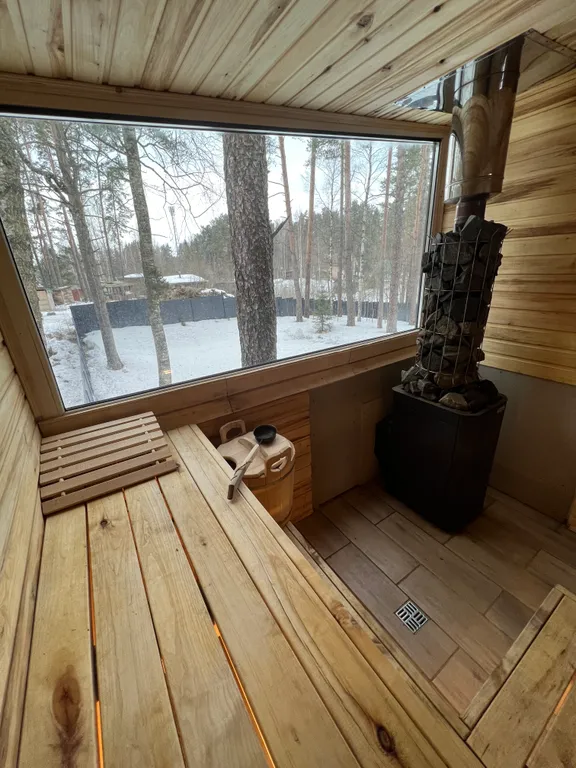 Коттедж aframe на 6 персон с купелью и баней на дровах