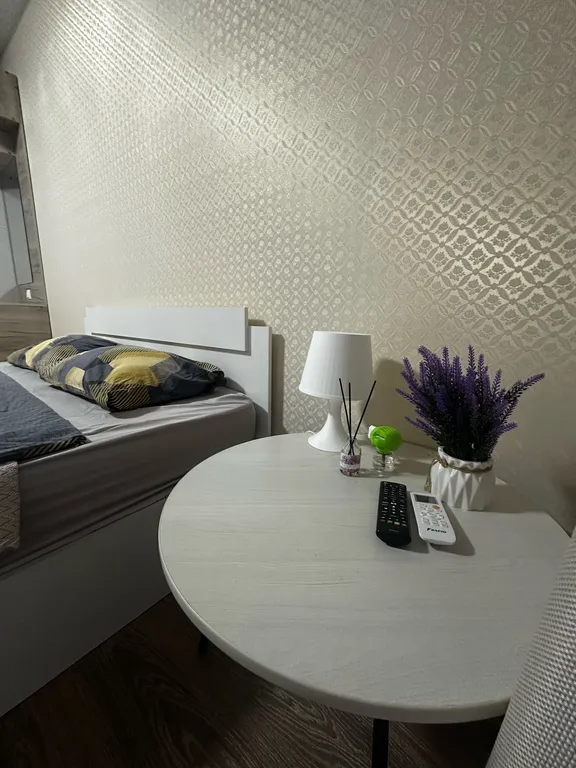 Квартира-студия с новой кроватью и кондиционером