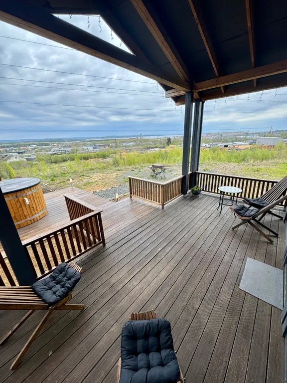 Уютный дом с купелью Фурако прекрасным видом на Онежское озеро и город