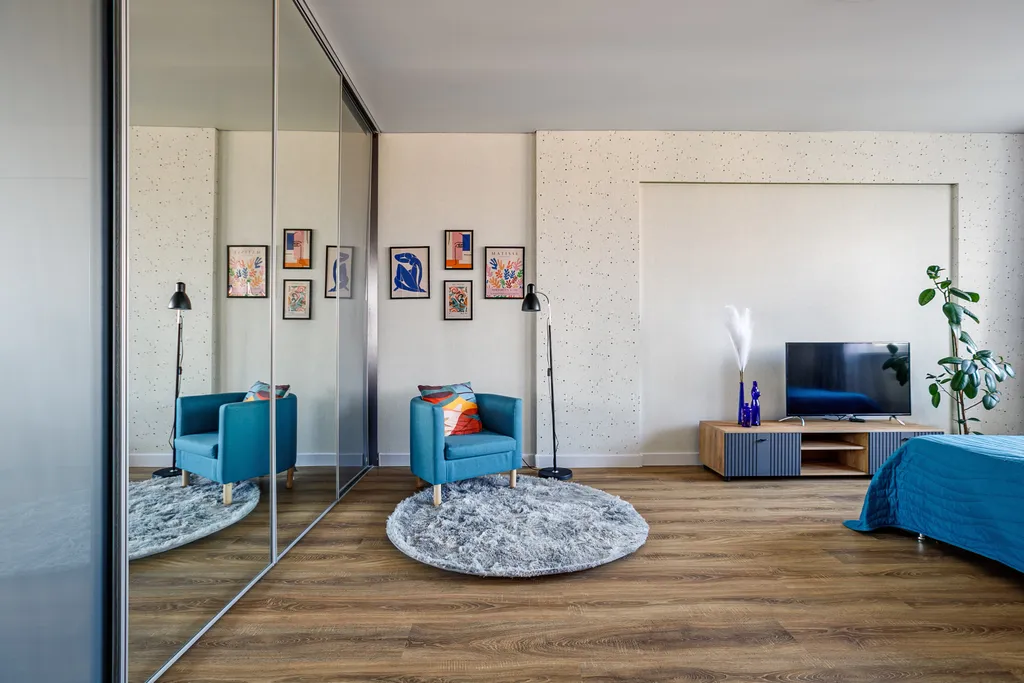 Просторная студия с чудесным видом на речку