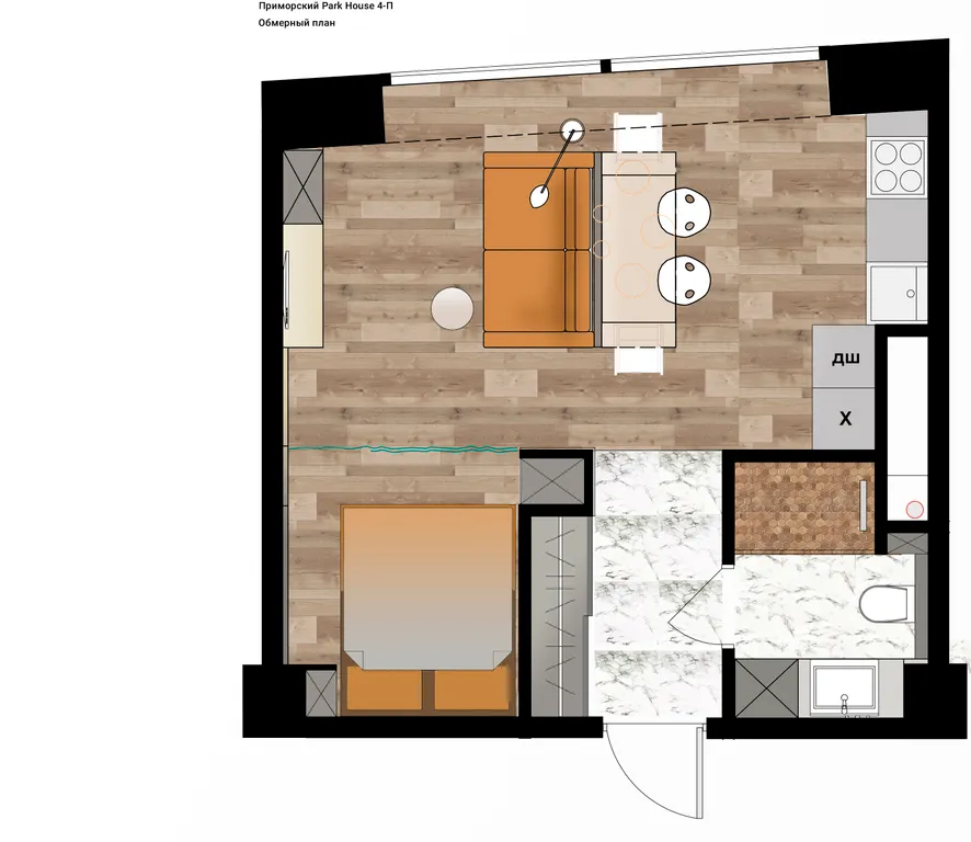 Студия с видом на бесконечную зелень