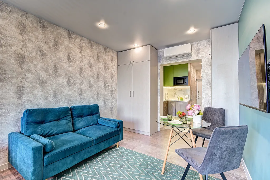 Квартира Квартира Зонированная студия с ванной, видом на море, бассейном на территории — Адлер