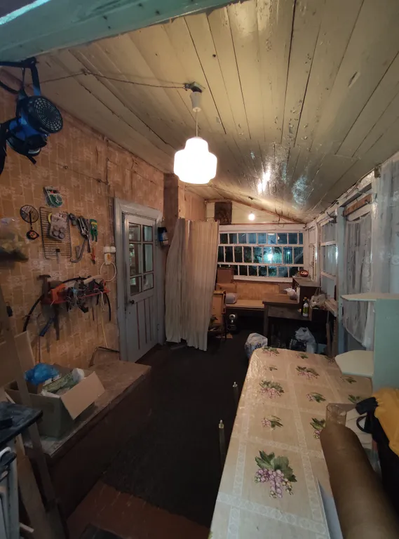 Деревенский дом с дровяной печью у леса