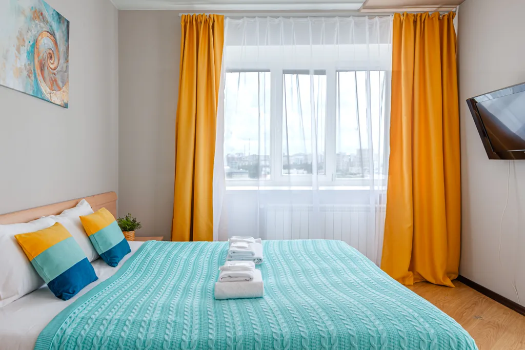 Просторная на заливе с панорамными окнами, кондиционер, 2 TV