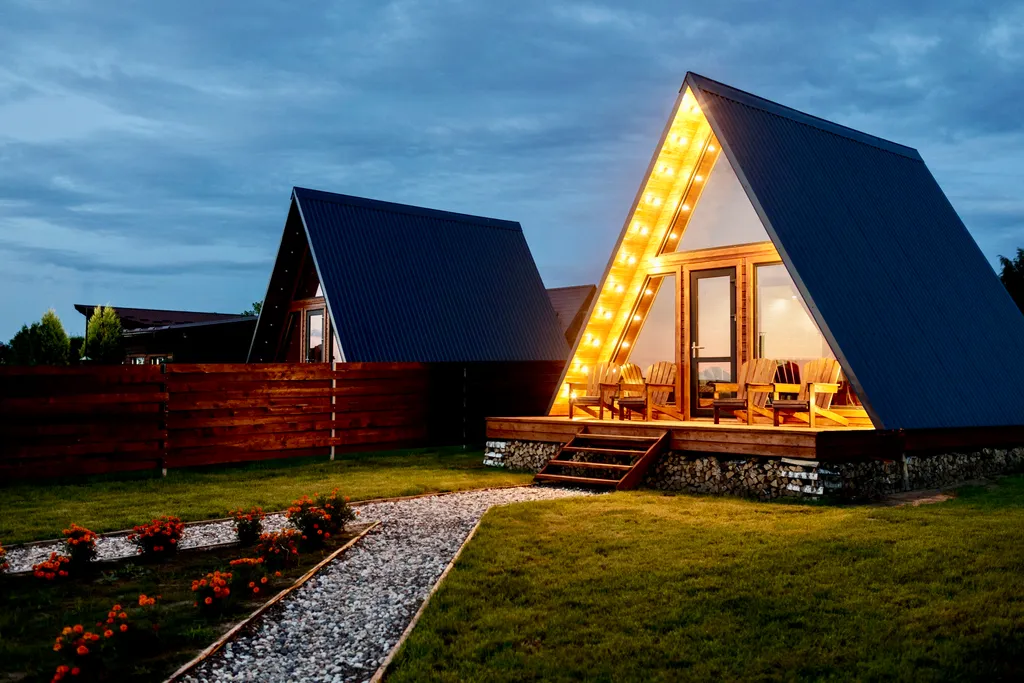 Aframe white, Дом на берегу Рыбинского моря