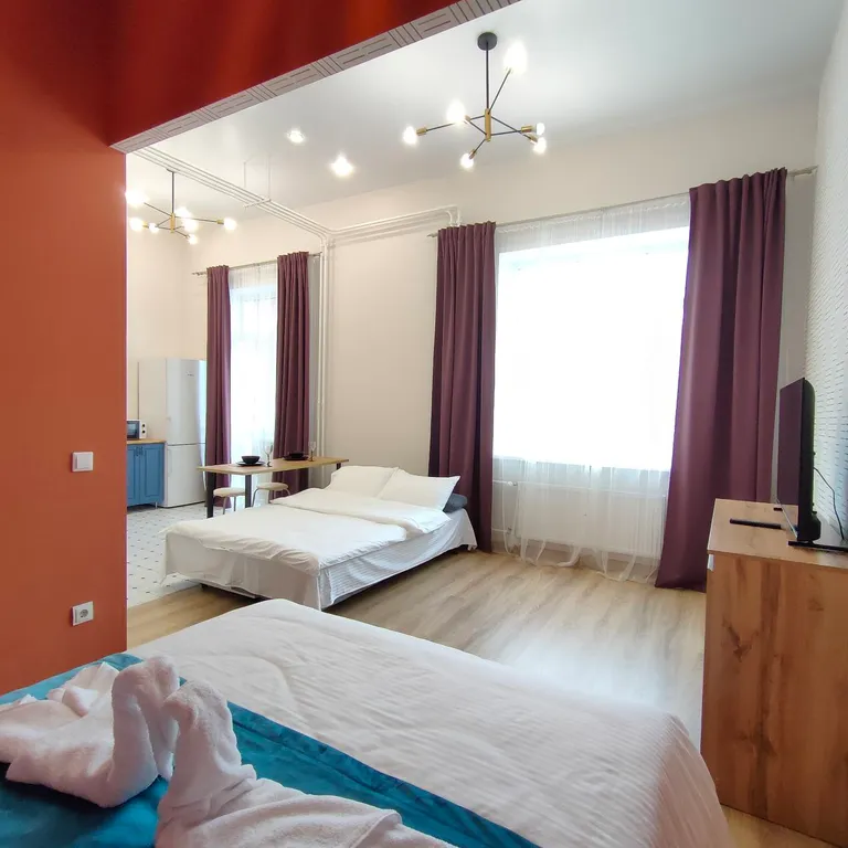 Стильная чистая квартира рядом с Куполом, Ледовым дворцом