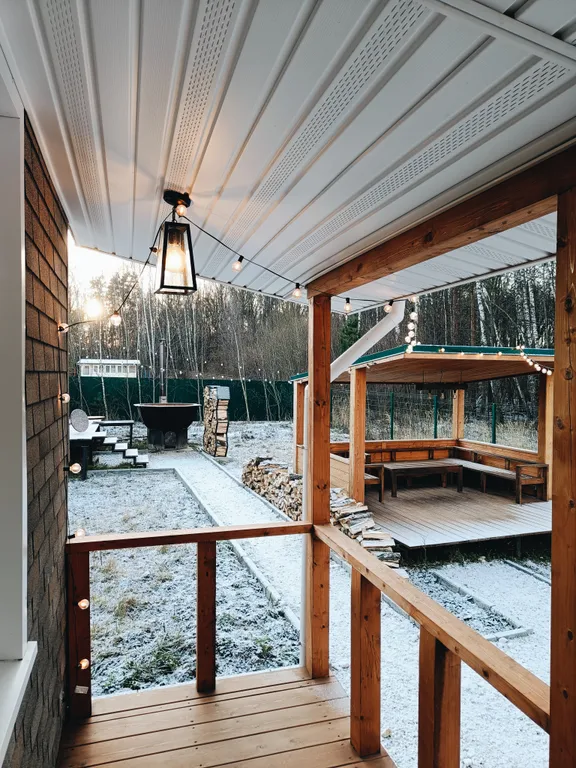 Дом в лесу с баней и чаном