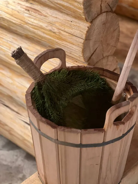 Дом из цельного массива с баней