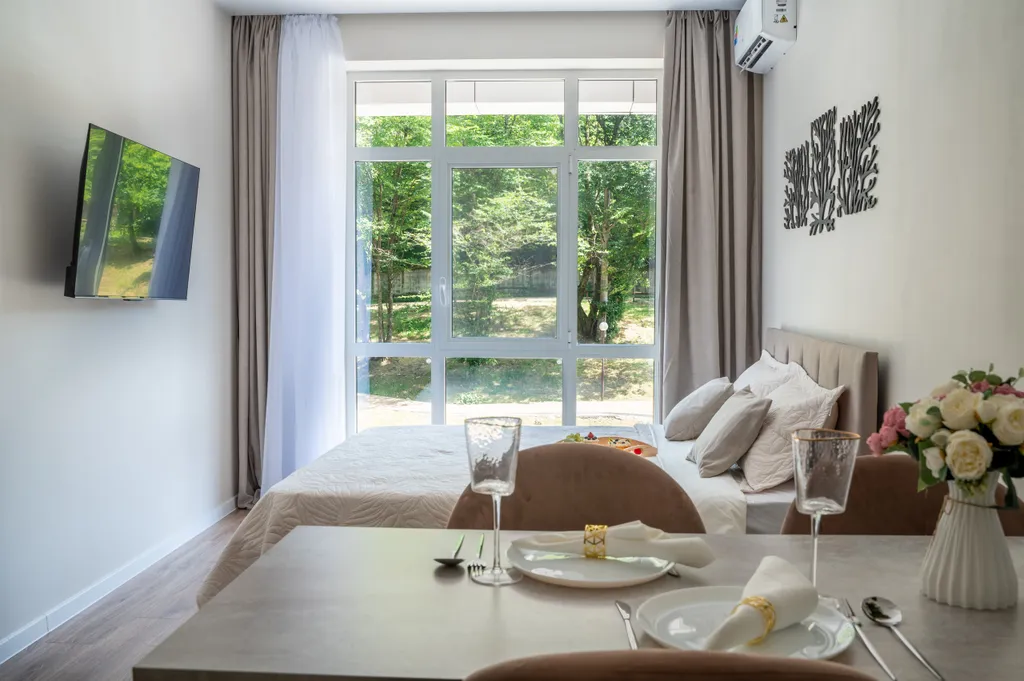 Студия с красивым видом на лесопарк