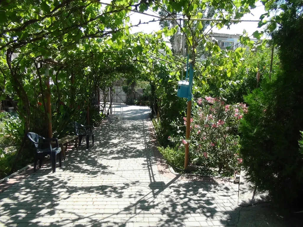 Отдельная часть дома возле бассейна с беседкой и кухней в саду