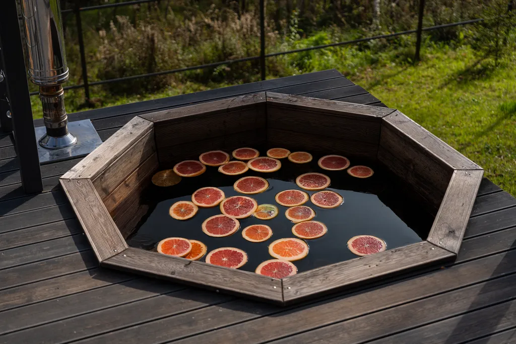 Дом с чаном и сауной у леса.