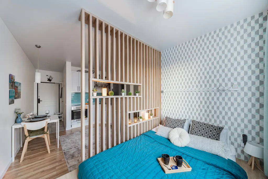 Квартира Аппартаменты Blue с кроватью-подиумом — аренда посуточно в Реутов