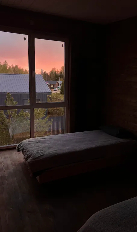 Уютный стильный новый дом с баней в окружении берёзовой рощи