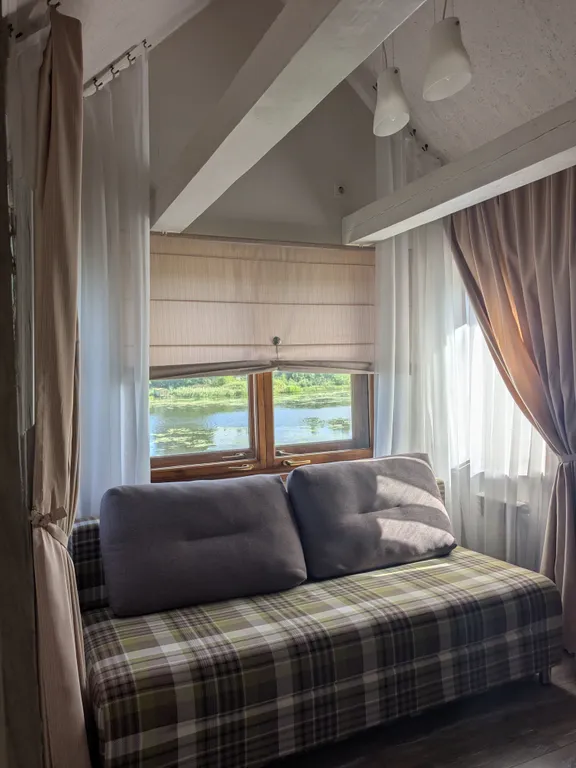 Уютный дом на берегу реки с русской баней, рыбалка