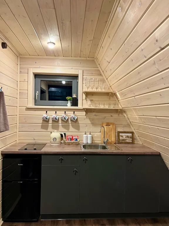 Треугольный домик Авро с баней и чаном в Чкалов Дача