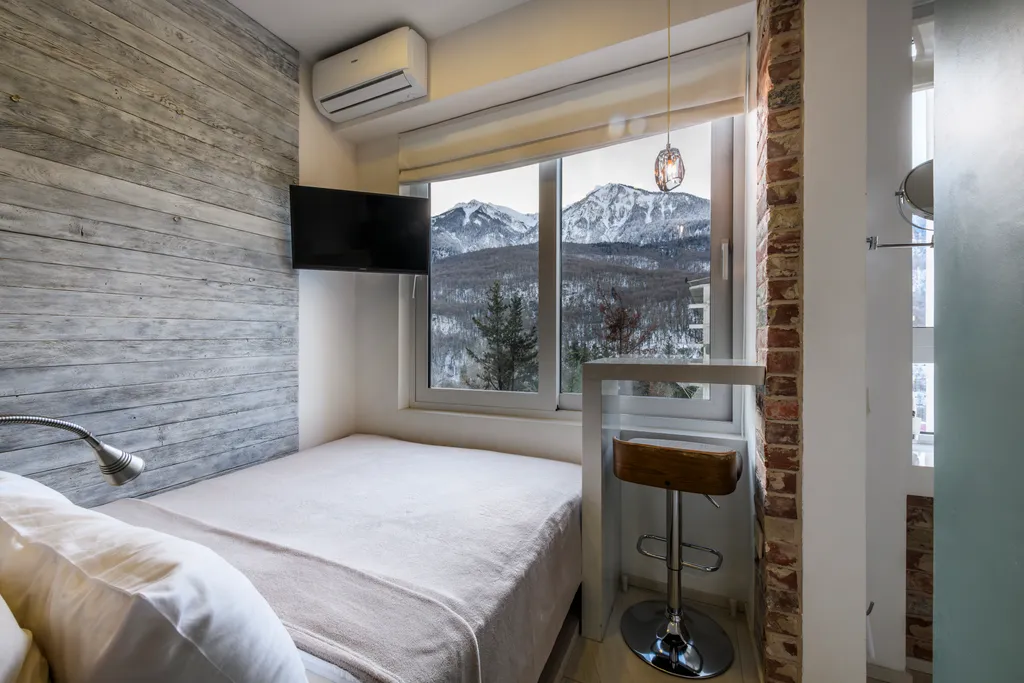 ЛАЙТ ДЖЕМ ДИЗАЙН-СТУДИЯ | 28 м²| Гипнотический вид из кровати