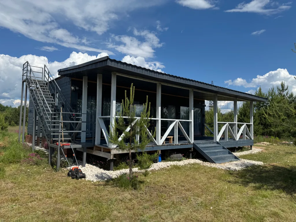 Дом 135m2 — чан на дровах, бассейн, панорамная веранда