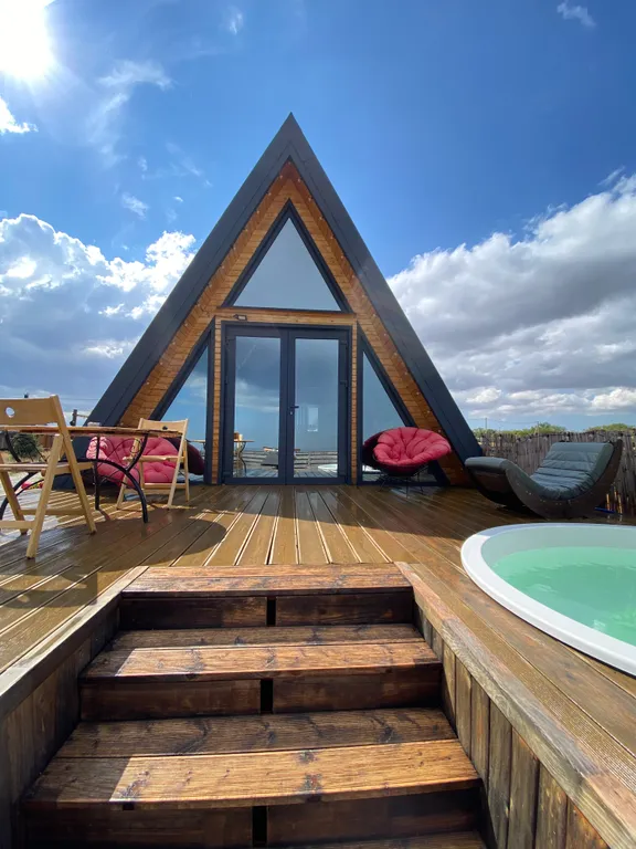 Nelmanhouse домик афрейм с джакузи и баней и видом на море