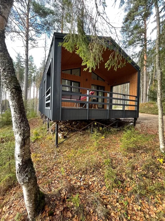 Коттедж Дом Barn house в хвойном лесу — Половина