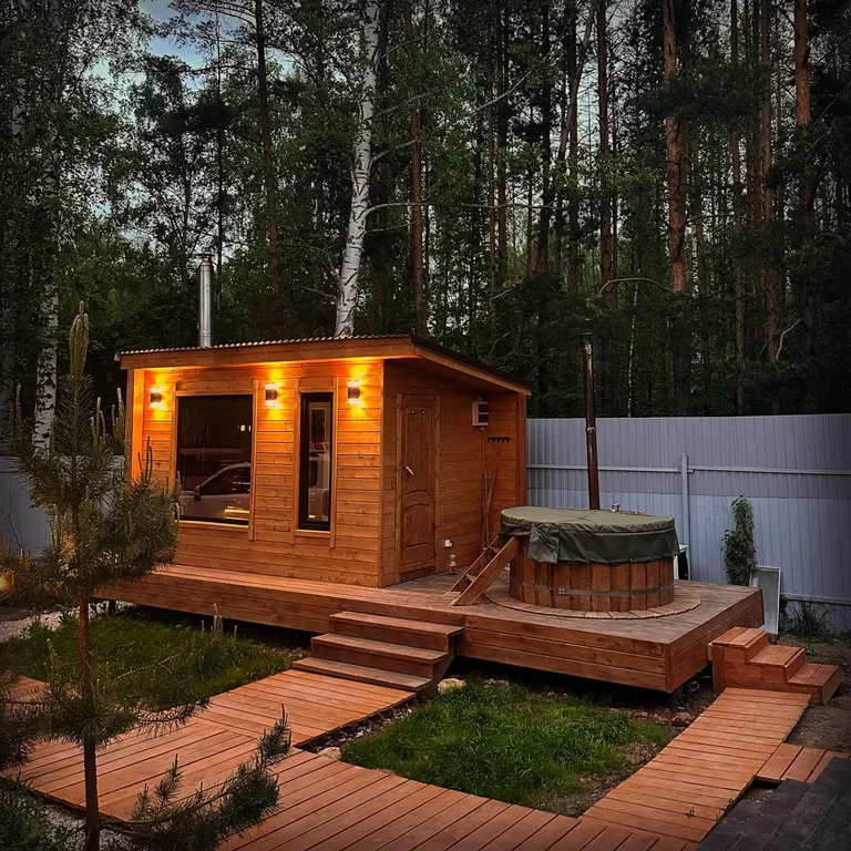 Коттедж Дом в лесу с баней на дровах и горячим фурако — Казань