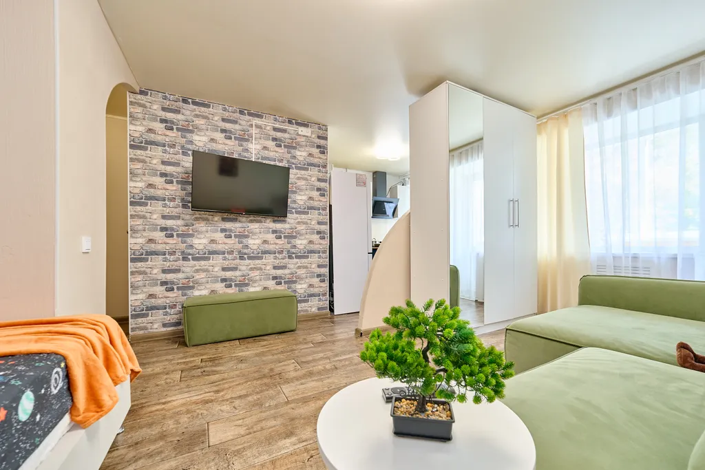 Однокомнатная квартира с балконом вместительность на 4 человека