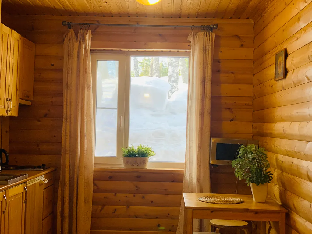 Дом-студия с сауной, камином и зоной барбекю на хуторе в Карелии