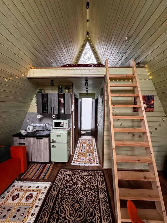 Дом 45m2 — чан, беседка, панорамные окна