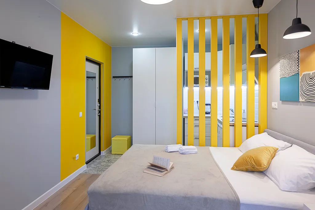 Квартира Квартира Жёлтая студия, оригинальный доступ в санузел — Волгоград