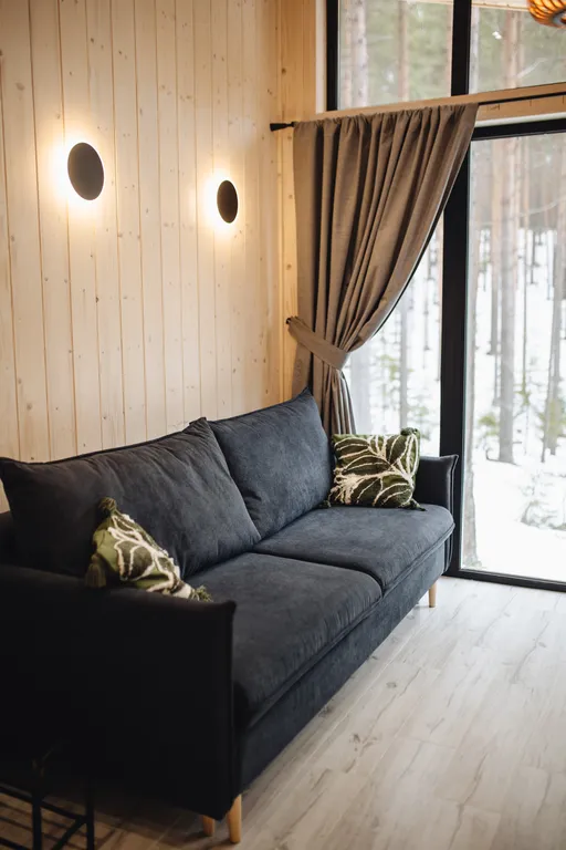 Домик в лесу с панорамными окнами