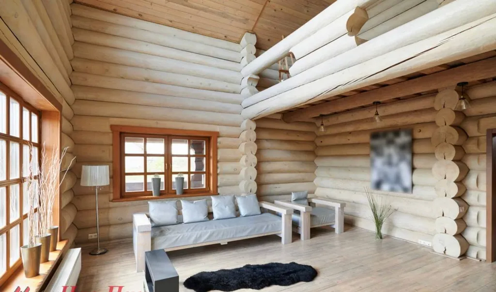 Деревянный коттедж из рубленого соснового бревна